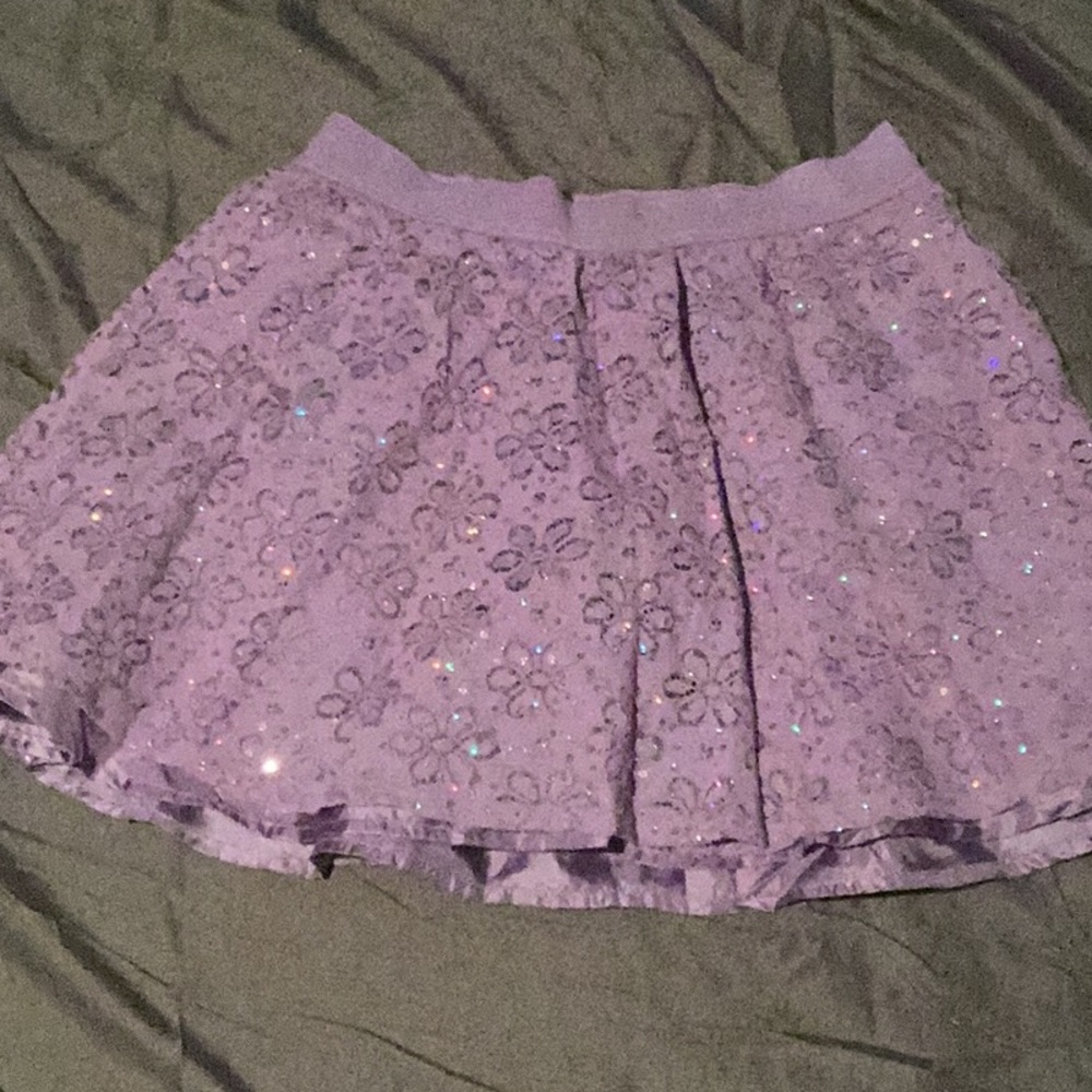 Purple sparkly and lace skort